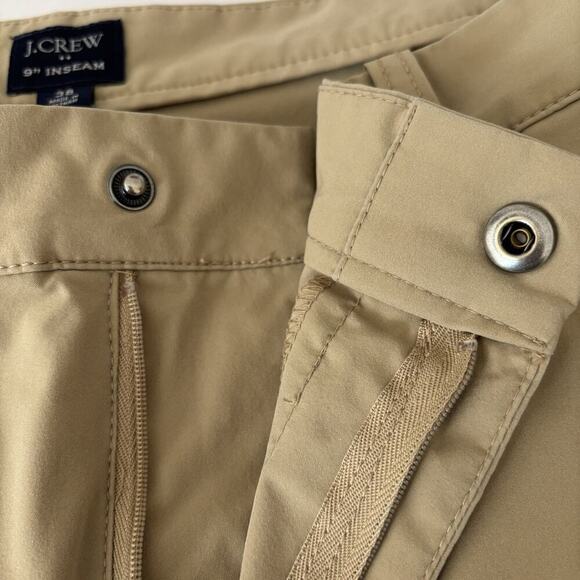 J Crew Tech Shorts Men 38 Khaki Chino Lightweight Stretch 9" Inseam Tan Golf - Picture 5 of 10